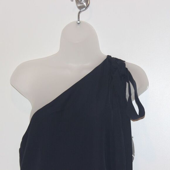 NWOT AMYLYNN One Shoulder  Satin Navy Blue Dress Women Size Medium - Picture 6 of 14